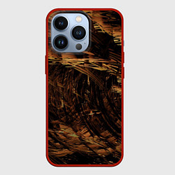 Чехол для iPhone 13 Pro Абстрактные лиственные краски, цвет: 3D-красный