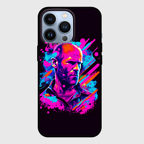 Чехол iPhone 13 Pro Jason Statham - pop art / 3D-Черный – фото 1