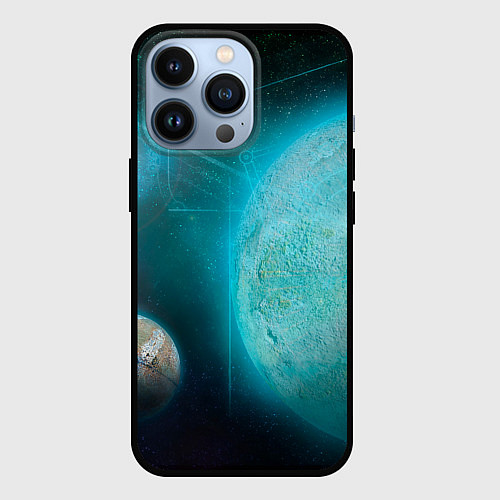 Чехол iPhone 13 Pro Космос и планеты / 3D-Черный – фото 1