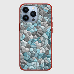 Чехол для iPhone 13 Pro Мозаика из цветных камней, цвет: 3D-красный
