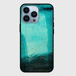 Чехол для iPhone 13 Pro Сине-зелёный туман и мазки красок, цвет: 3D-черный