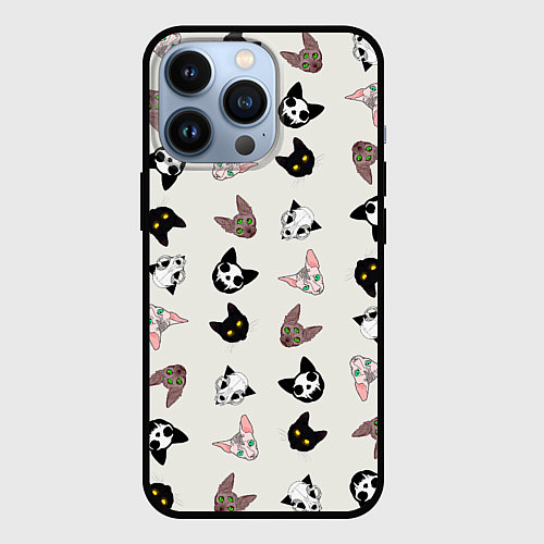 Чехол iPhone 13 Pro Эстетика: разные коты / 3D-Черный – фото 1