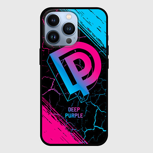 Чехол iPhone 13 Pro Deep Purple - neon gradient / 3D-Черный – фото 1