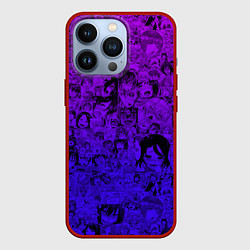 Чехол для iPhone 13 Pro Ахегао яркий градиент, цвет: 3D-красный