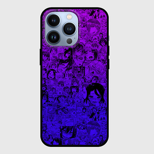 Чехол iPhone 13 Pro Ахегао яркий градиент / 3D-Черный – фото 1