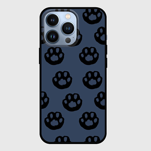 Чехол iPhone 13 Pro Кошачьи лапки / 3D-Черный – фото 1