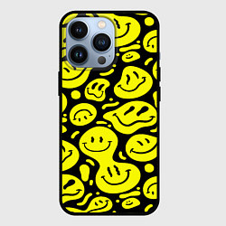 Чехол iPhone 13 Pro Кислотный желтый смайлик