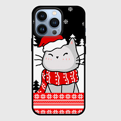 Чехол iPhone 13 Pro Новогодний свитер с котиком