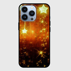 Чехол для iPhone 13 Pro Золотистае звёзды, цвет: 3D-черный