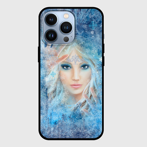 Чехол iPhone 13 Pro Снежная королева / 3D-Черный – фото 1