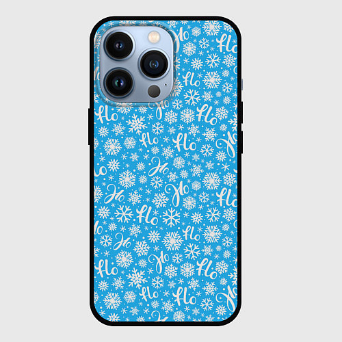 Чехол iPhone 13 Pro Снежинки ho-ho / 3D-Черный – фото 1
