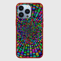 Чехол для iPhone 13 Pro Цветная спираль - оптическая иллюзия, цвет: 3D-красный