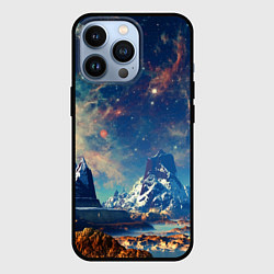 Чехол для iPhone 13 Pro Горы и бескрайний космос, цвет: 3D-черный