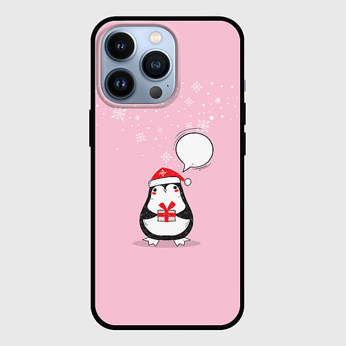 Чехол iPhone 13 Pro New year pinguin / 3D-Черный – фото 1