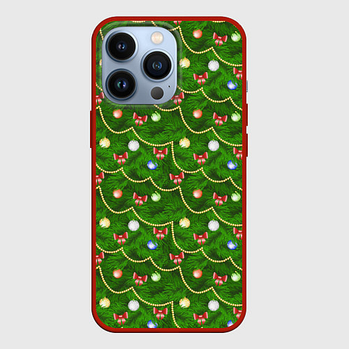 Чехол iPhone 13 Pro Ёлочные украшения / 3D-Красный – фото 1