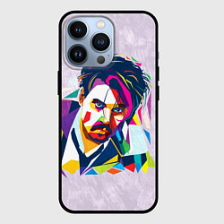 Чехол iPhone 13 Pro Геометрический портрет Джонни Деппа