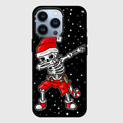 Чехол для iPhone 13 Pro Dab новогодний скелет, цвет: 3D-черный