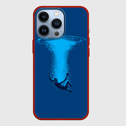 Чехол iPhone 13 Pro Человек упавший в океан / 3D-Красный – фото 1