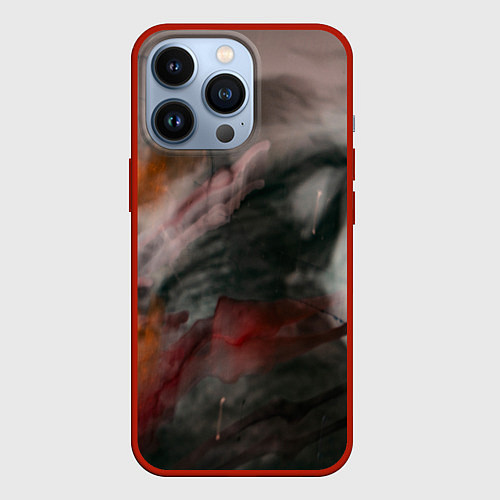 Чехол iPhone 13 Pro Темнота, тени и краски / 3D-Красный – фото 1
