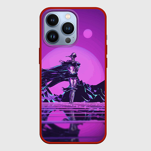 Чехол iPhone 13 Pro Фантазийный силуэт - vaporwave / 3D-Красный – фото 1