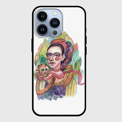 Чехол для iPhone 13 Pro Фрида с капуцином, цвет: 3D-черный