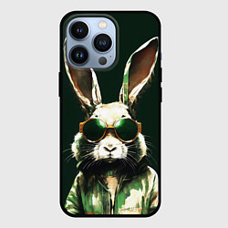 Чехол для iPhone 13 Pro Заяц и очки, цвет: 3D-черный