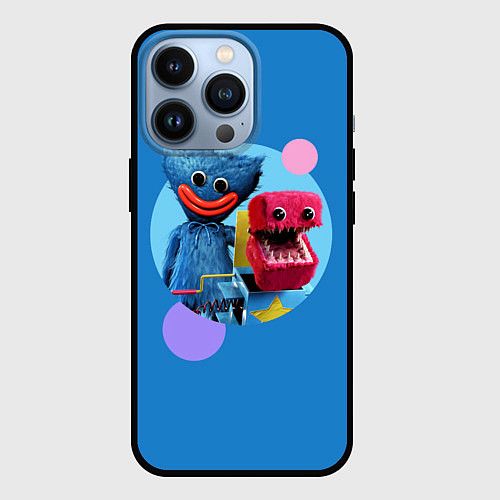 Чехол iPhone 13 Pro Poppy Playtime Хагги Вагги и Бокси Бу / 3D-Черный – фото 1