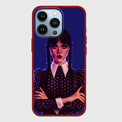 Чехол для iPhone 13 Pro Уэнсдей сложила руки, цвет: 3D-красный