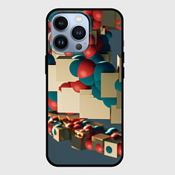 Чехол iPhone 13 Pro Абстрактное совмещение кубиков и шаров