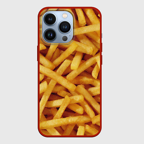 Чехол iPhone 13 Pro Картошка фри / 3D-Красный – фото 1