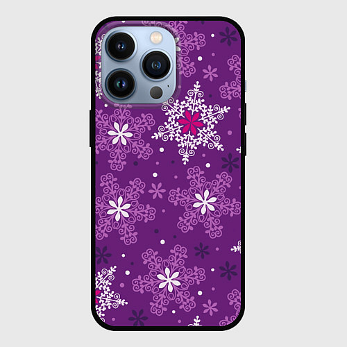 Чехол iPhone 13 Pro Violet snow / 3D-Черный – фото 1