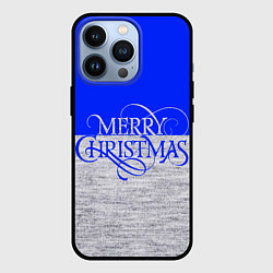 Чехол для iPhone 13 Pro Merry Christmas синий, цвет: 3D-черный