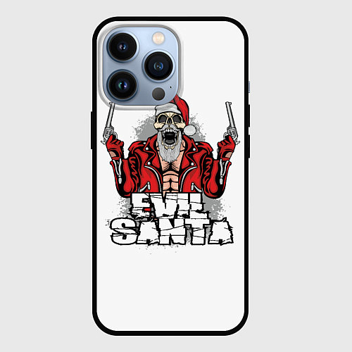 Чехол iPhone 13 Pro Злой Санта / 3D-Черный – фото 1