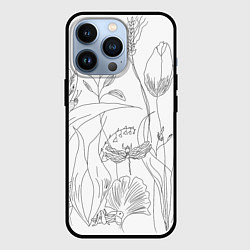 Чехол iPhone 13 Pro Растения и насекомые тонкой линией