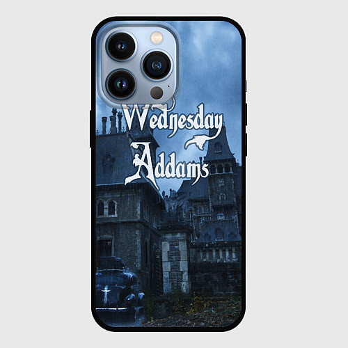 Чехол iPhone 13 Pro Уэнсдэй Аддамс - замок / 3D-Черный – фото 1