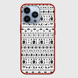 Чехол iPhone 13 Pro Black pattern Wednesday Addams