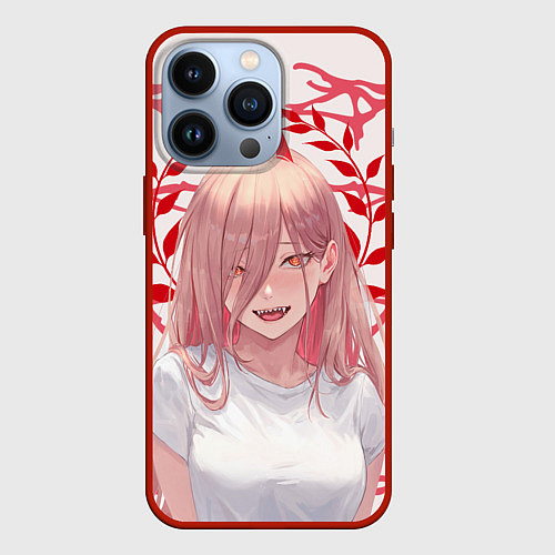Чехол iPhone 13 Pro Человек-бензопила - Power / 3D-Красный – фото 1