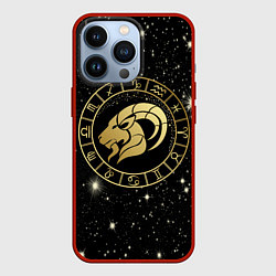 Чехол для iPhone 13 Pro Знак козерога на звездном небе, цвет: 3D-красный