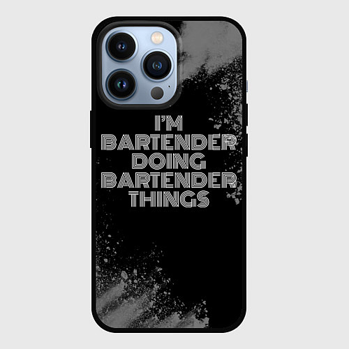 Чехол iPhone 13 Pro Im bartender doing bartender things: на темном / 3D-Черный – фото 1