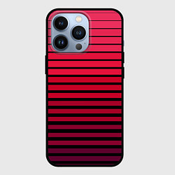 Чехол для iPhone 13 Pro Красно-черный полосатый узор, цвет: 3D-черный