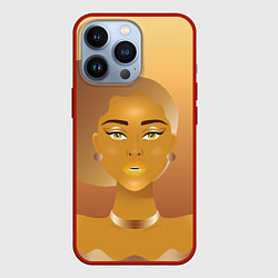 Чехол для iPhone 13 Pro Golden girl, цвет: 3D-красный