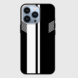 Чехол iPhone 13 Pro Чёрные и белые полоски