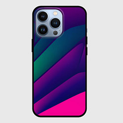 Чехол для iPhone 13 Pro Абстрактные листы разных тёмных цветов - розовый,, цвет: 3D-черный