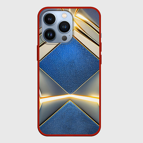 Чехол iPhone 13 Pro Киберкостюм с подсветкой / 3D-Красный – фото 1