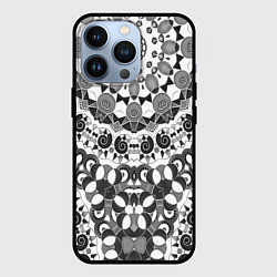 Чехол для iPhone 13 Pro Черно-белый этнический узор, цвет: 3D-черный