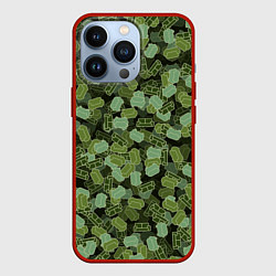 Чехол для iPhone 13 Pro Камуфляж из диванов, цвет: 3D-красный
