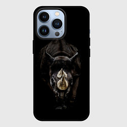 Чехол для iPhone 13 Pro Мощный носорог, цвет: 3D-черный