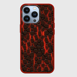 Чехол для iPhone 13 Pro Лава и камни, цвет: 3D-красный