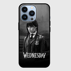 Чехол iPhone 13 Pro Wednesday черно-белый стиль