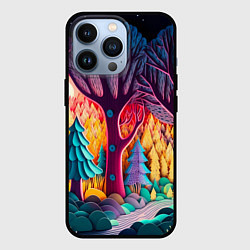 Чехол iPhone 13 Pro Сказочный лес на закате солнца